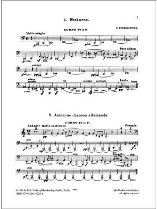 Sechs Quartette - N. Tcherepnine - Partition - Cor